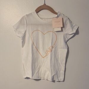 Kids White Tee with Heart Design